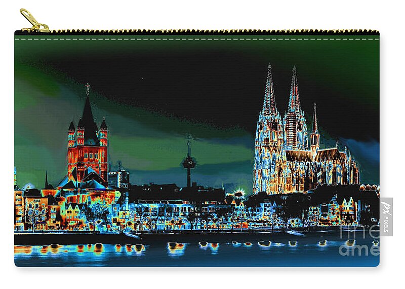 Europe Zip Pouch featuring the photograph Cologne panorama 2 by Rudi Prott