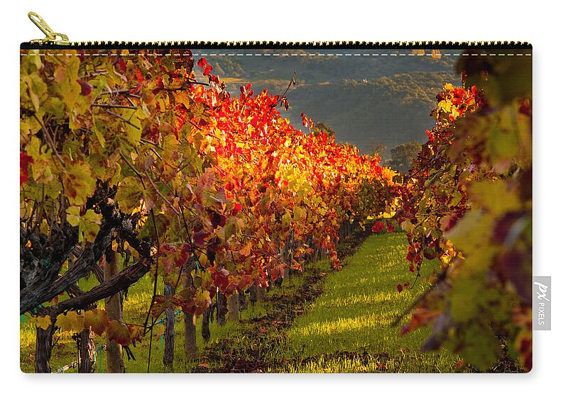 Napa Zip Pouch featuring the photograph Color On the Vine by Bill Gallagher