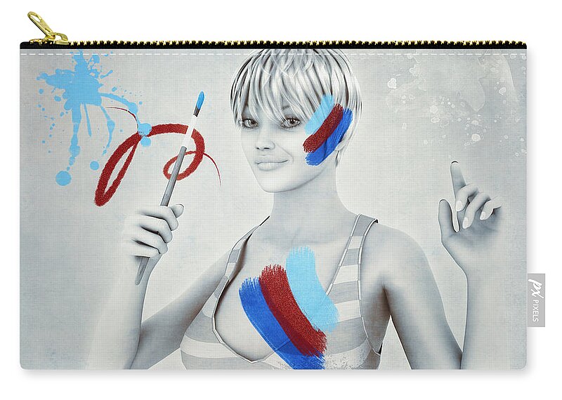 3d Zip Pouch featuring the digital art Color your Life by Jutta Maria Pusl