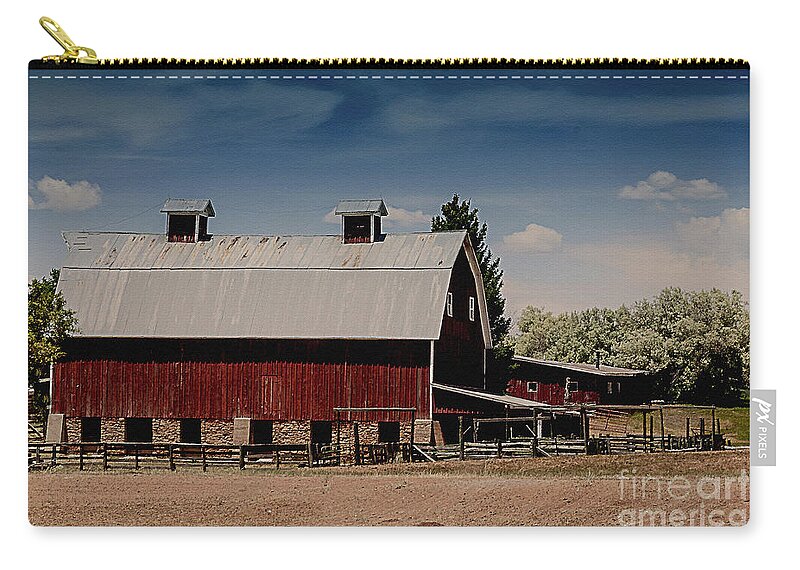 Colorado Zip Pouch featuring the photograph Colorado Red Barn by Janice Pariza