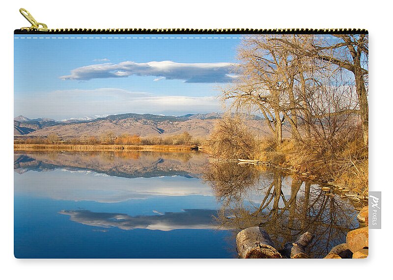 Reflection Zip Pouch featuring the photograph Colorado Rocky Mountain Lake Reflection View by James BO Insogna