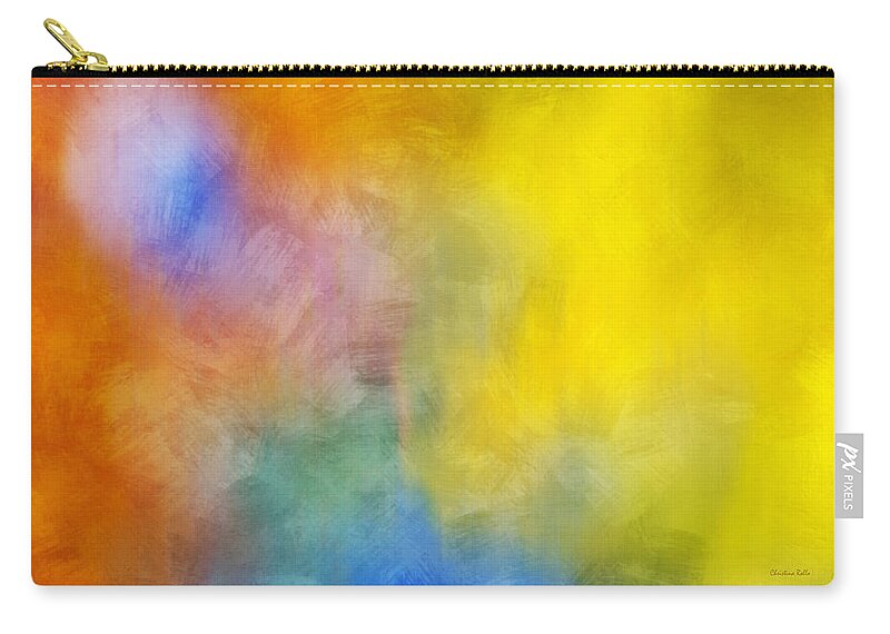 Colorful Zip Pouch featuring the mixed media Colorful Abstract Painting by Christina Rollo