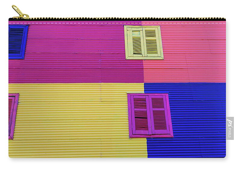 Airese Currie Zip Pouch featuring the photograph Colorful Area In La Boca Neighborhoods by Mariusz prusaczyk