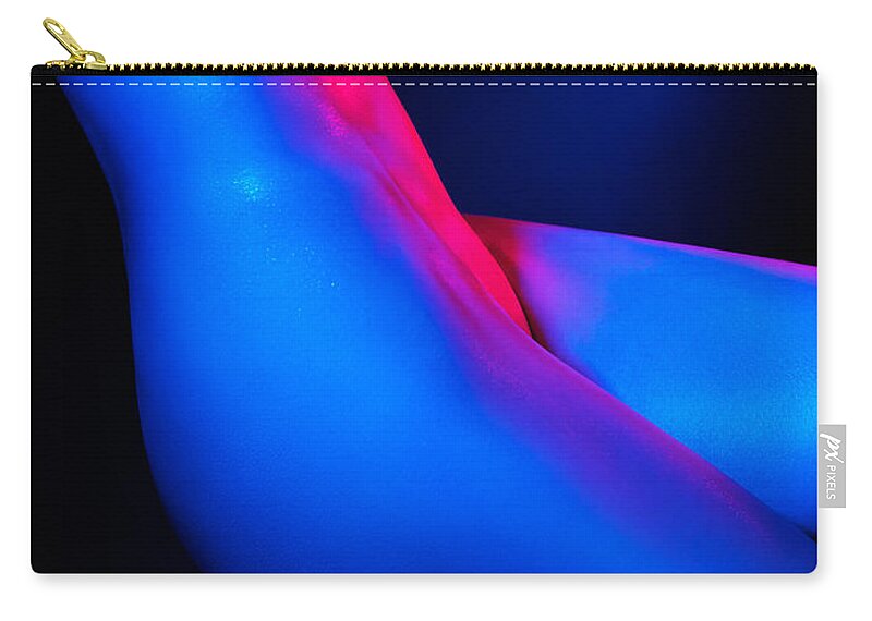 Nude Zip Pouch featuring the photograph Colorful bodyscape nude woman body by Maxim Images Exquisite Prints