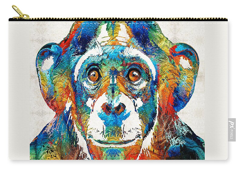Colorful Chimp Art - Monkey Business - By Sharon Cummings Carry-all ...