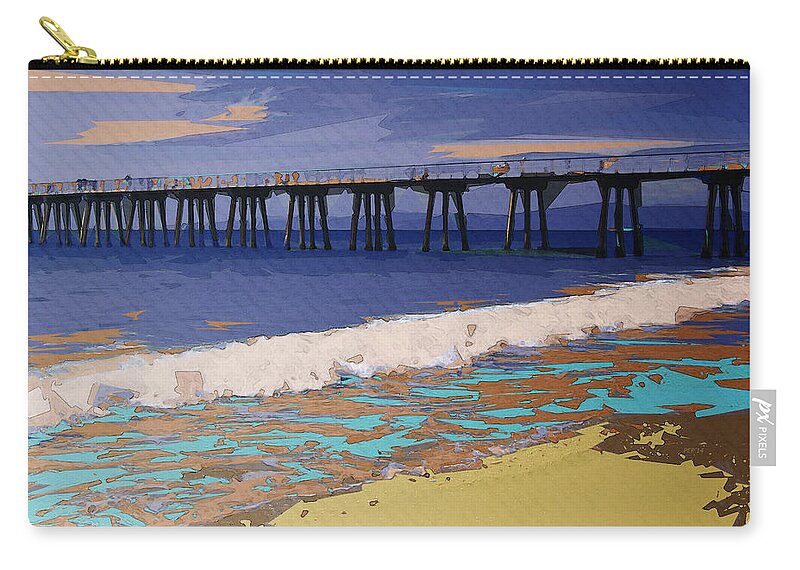 Coastal Zip Pouch featuring the digital art Colorful Coastal Configuration by Phil Perkins