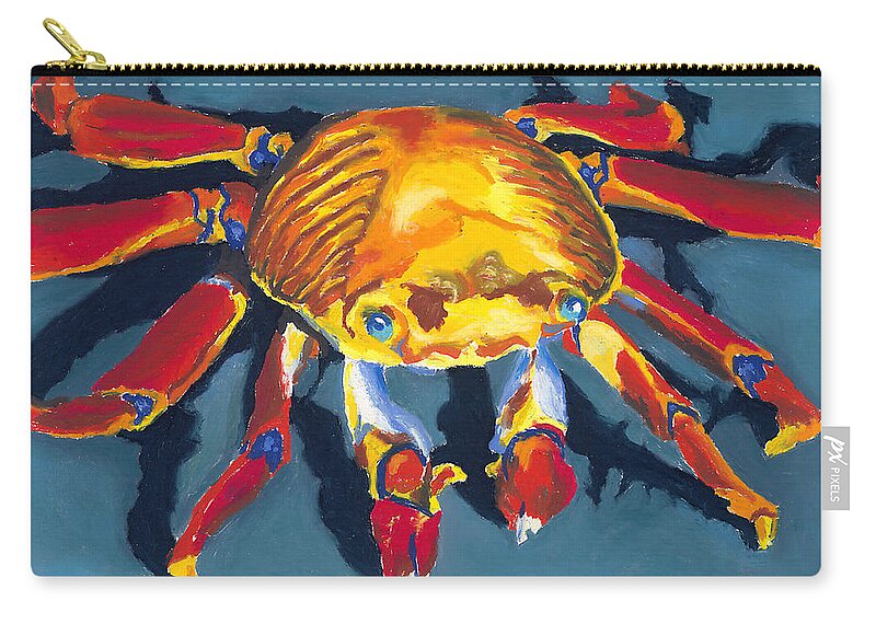 Crab Zip Pouch featuring the pastel Colorful Crab by Stephen Anderson