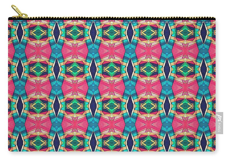 Pattern Zip Pouch featuring the digital art Colorful Pattern of Symmetry by Phil Perkins