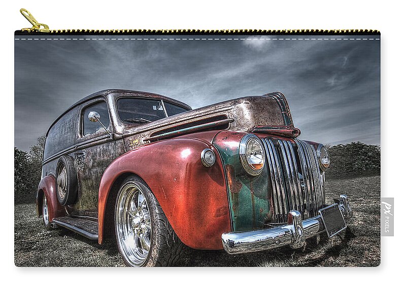 Vintage Ford Truck Zip Pouch featuring the photograph Colorful Rusty Ford Truck by Gill Billington