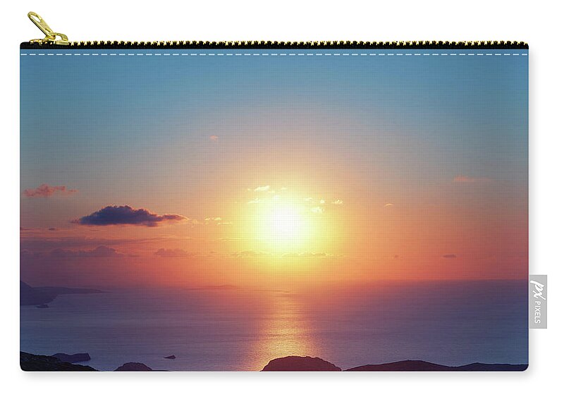 Scenics Zip Pouch featuring the photograph Colorful Sunset by Borchee