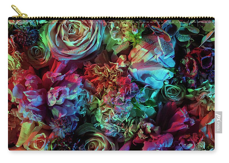 Tranquility Zip Pouch featuring the photograph Colourful And Vibrant Floral by Jonathan Knowles
