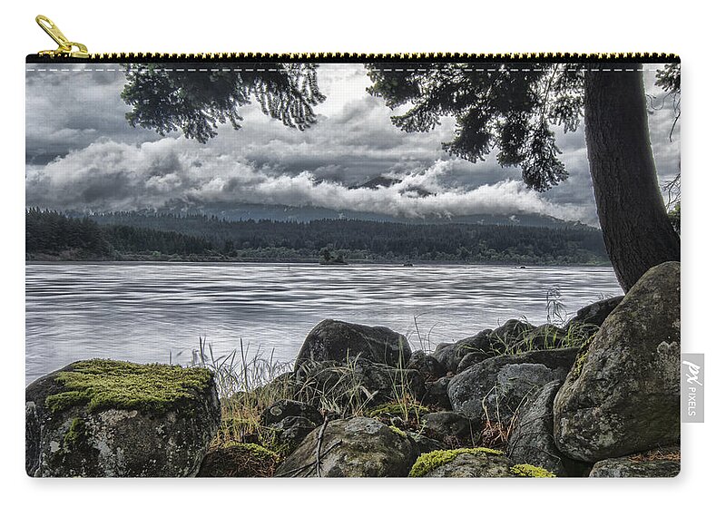 Clouds Zip Pouch featuring the photograph Columbia River Coast by Erika Fawcett