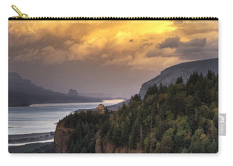 October Zip Pouch featuring the photograph Columbia River Gorge Vista by Mark Kiver