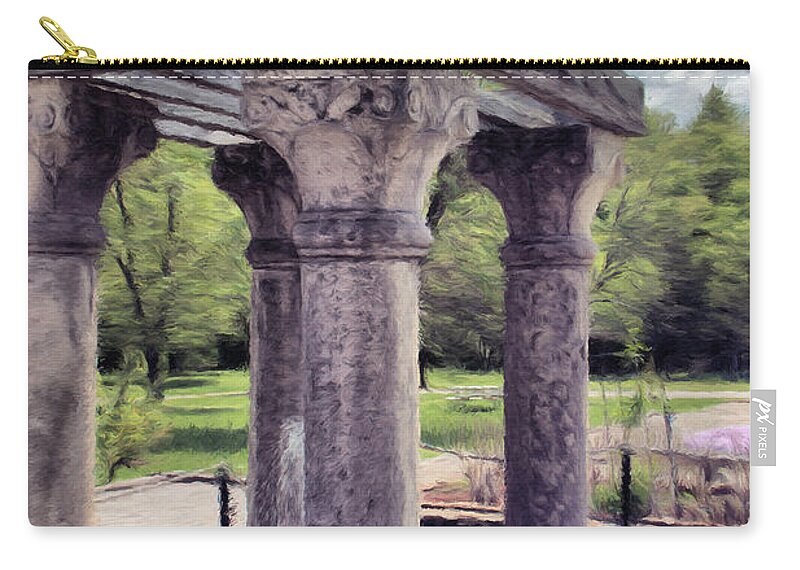 Cloud Zip Pouch featuring the painting Columns in the Water by Jeffrey Kolker