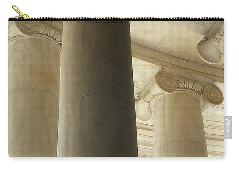 Declaration Of Independence Zip Pouch featuring the photograph Columns Stand Guard by Kenny Glover
