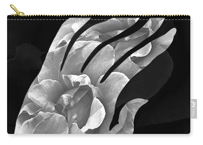 Surrealism Zip Pouch featuring the digital art Comfort B W by Fei A