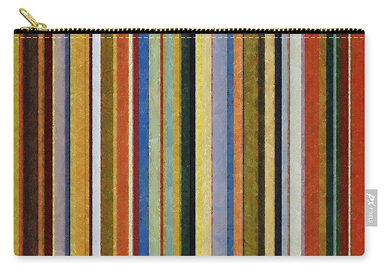 Textured Zip Pouch featuring the painting Comfortable Stripes V by Michelle Calkins