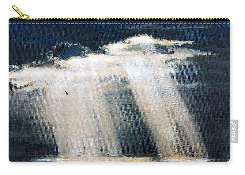 Landscape Zip Pouch featuring the painting Strength In the Storm by Katrina Nixon