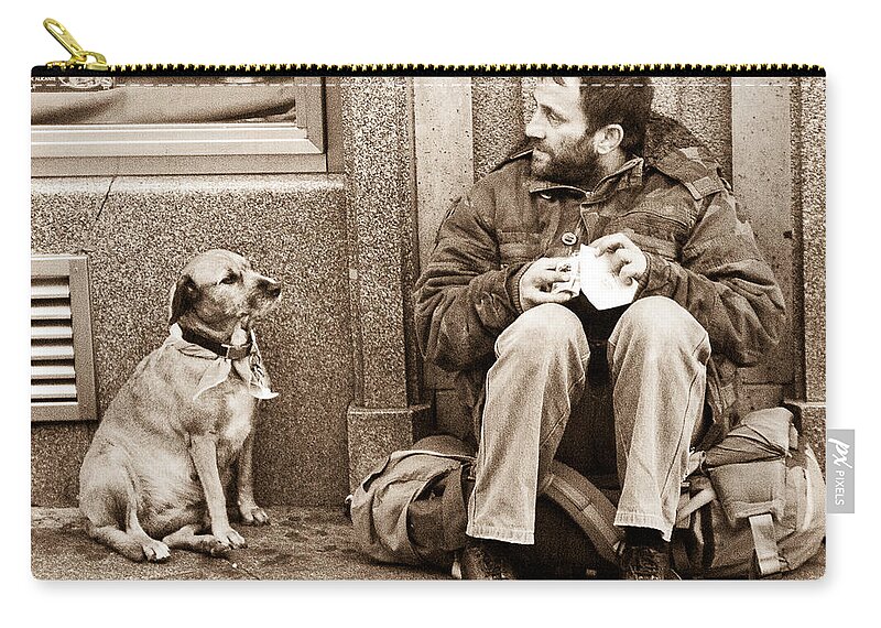 Dog Zip Pouch featuring the photograph Companions by Georgette Grossman