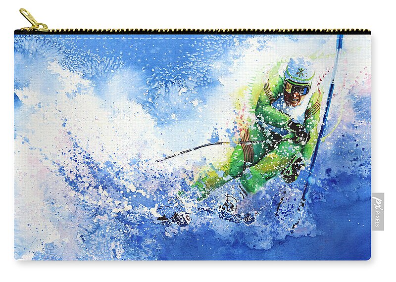 Olympic Sports Zip Pouch featuring the painting Competitive Edge by Hanne Lore Koehler