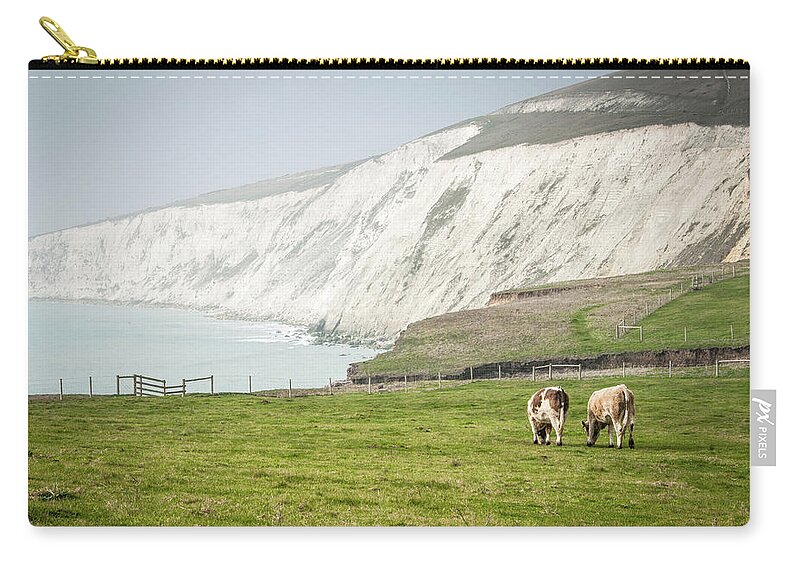 Animal Themes Zip Pouch featuring the photograph Compton Bay, Isle Of Wight by Li Kim Goh