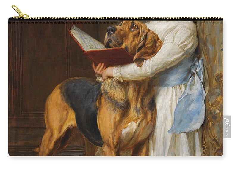 Briton Riviere Zip Pouch featuring the painting Compulsory Education by Briton Riviere
