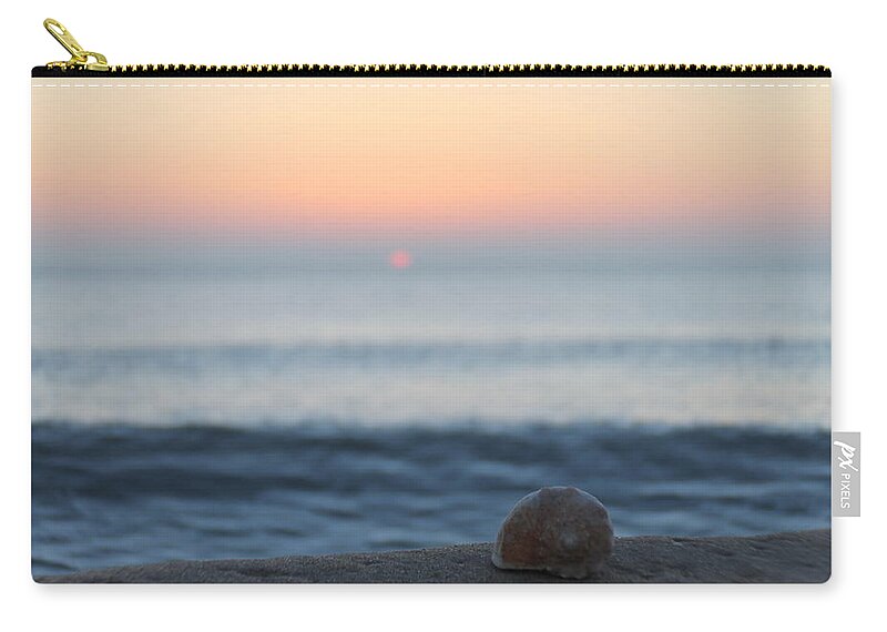 Seashell Zip Pouch featuring the photograph Conch Shell Sunrise by Robert Banach