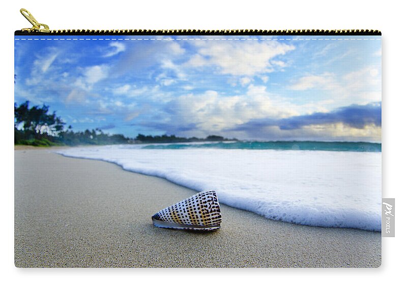  Seashell Zip Pouch featuring the photograph Cone Foam by Sean Davey