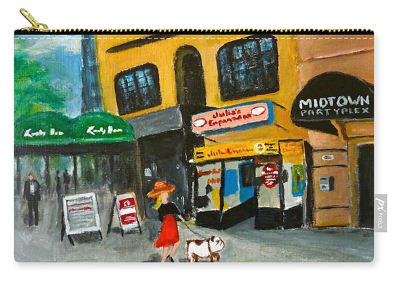 Connecticut Avenue Zip Pouch featuring the painting Connecticut Avenue DC by Victoria Lakes