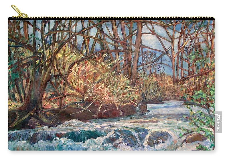 Connellys Run Zip Pouch featuring the painting Connellys Run by Kendall Kessler