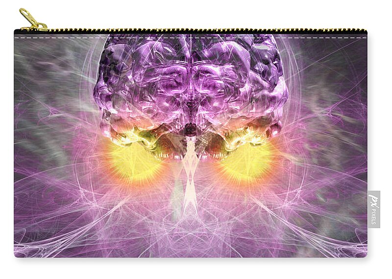 Anima Zip Pouch featuring the digital art Consciousness 1 by Russell Kightley
