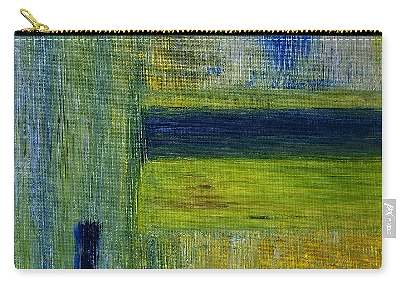 Abstract Zip Pouch featuring the painting Contact by Dick Bourgault