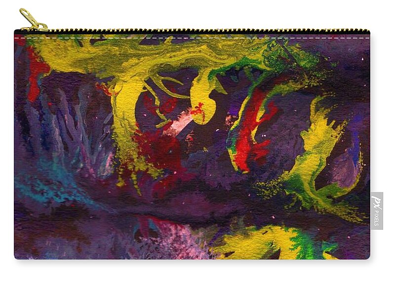 Space Painting Zip Pouch featuring the drawing Controled Chaos by David Neace