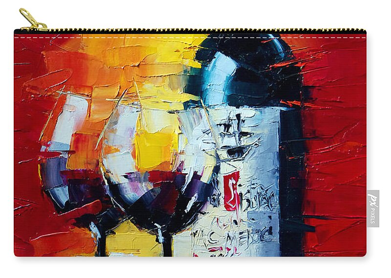 Conviviality Zip Pouch featuring the painting Conviviality by Mona Edulesco