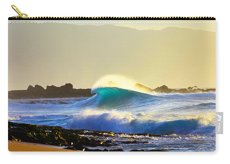 Big Wave Zip Pouch featuring the photograph Cool Curl by Sean Davey