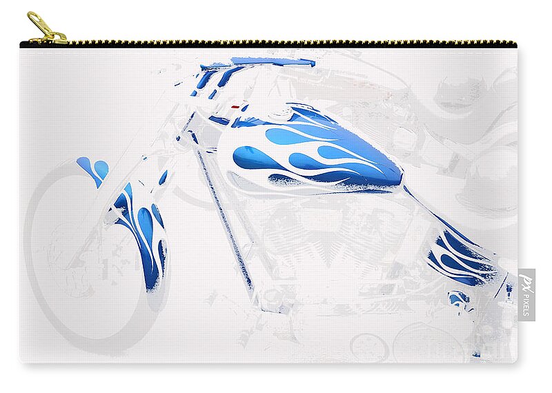 Blue Zip Pouch featuring the photograph Cool Motorcycle by Tap On Photo