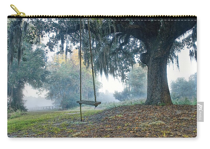 Old Tree Swing Zip Pouch featuring the photograph Coosaw Tree Swing by Scott Hansen