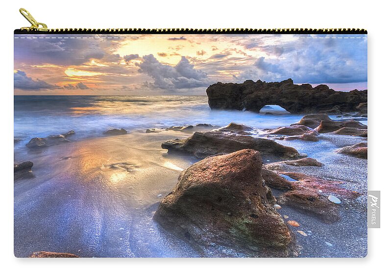 Coastal Zip Pouch featuring the photograph Coral Garden by Debra and Dave Vanderlaan