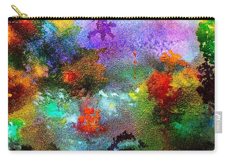 Coral Reef Zip Pouch featuring the painting Coral Reef Impression 1 by Hazel Holland