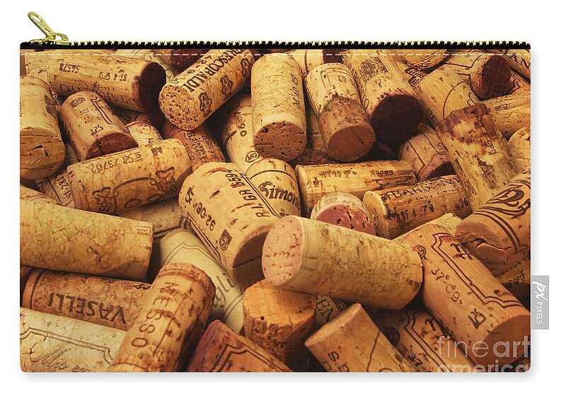 Wine Zip Pouch featuring the photograph Corks by Stefano Senise