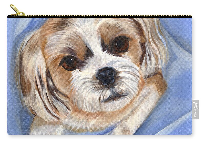 Pets Zip Pouch featuring the painting Corky by Kathie Camara