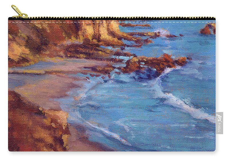 Corona Del Mar Zip Pouch featuring the painting Corona del Mar by Konnie Kim