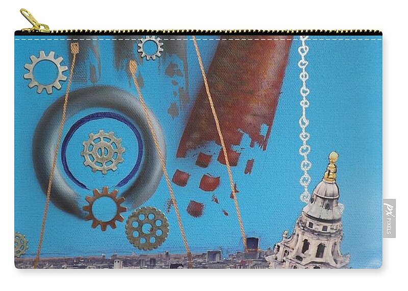 Corporate Greed Carry-all Pouch featuring the painting Corporate Greed by Darren Robinson