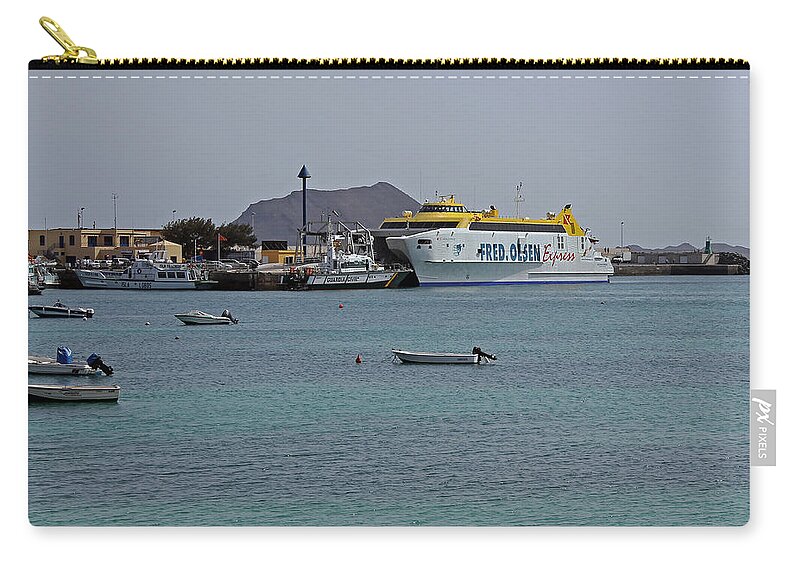 Corralejo Zip Pouch featuring the photograph Corralejo harbour by Tony Murtagh
