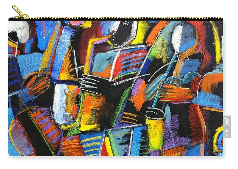 Abstract Jazz Zip Pouch featuring the painting Cosmic Birth of Jazz by Gerry High