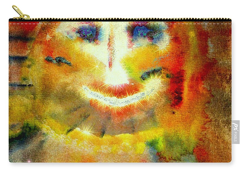 Abstract Zip Pouch featuring the painting Cosmic Caricature by Kathy Bassett