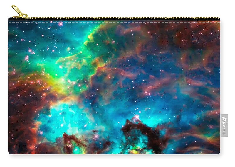 Nasa Images Zip Pouch featuring the photograph Cosmic Cradle 2 Star Cluster NGC 2074 by Jennifer Rondinelli Reilly - Fine Art Photography