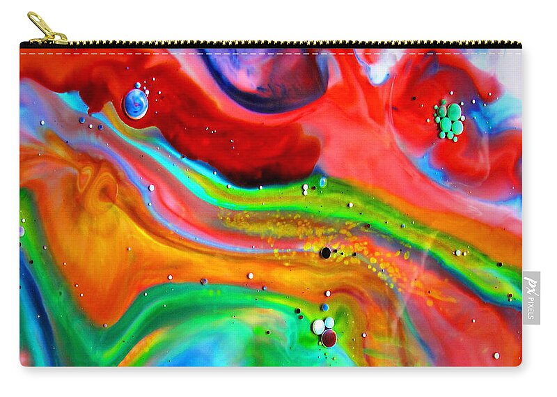 Liquid Art Zip Pouch featuring the painting Cosmic Lights by Joyce Dickens