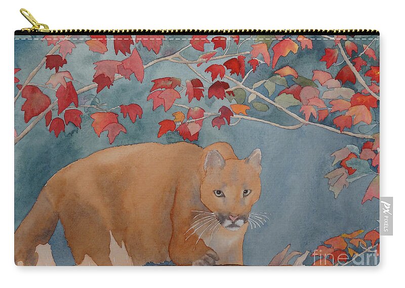 Cougar Carry-all Pouch featuring the painting Cougar by Laurel Best