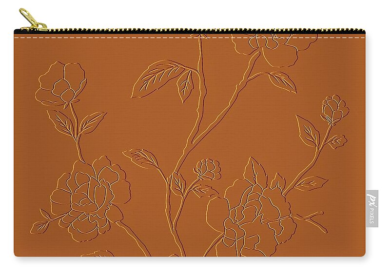 Flower Zip Pouch featuring the digital art Counting flowers on the Wall by David Dehner